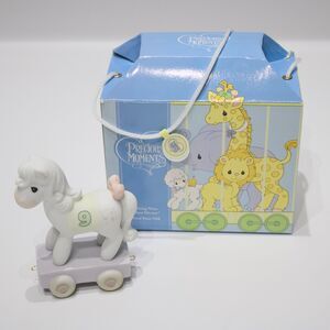 VTG 1991 Precious Moments Age 9 Birthday Train Horse “Being Nine is Just Divine”